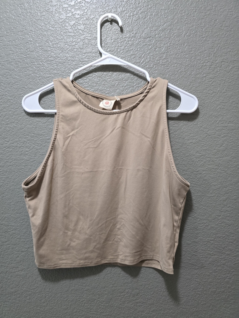 Everyday Soft Tank Crop Top in Beige